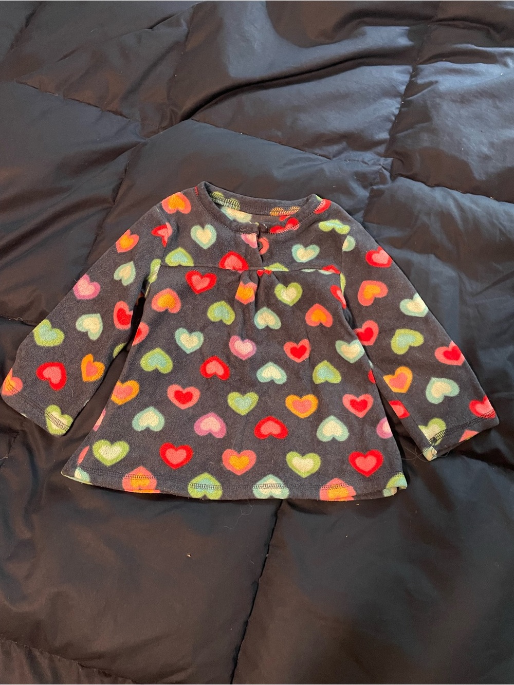 jumping beans Gray Long-Sleeve Top with Multicolor Hearts